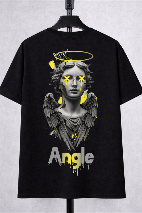 Angel Graphic T-Shirt | Artistic Streetwear Tee with Winged Statue Design