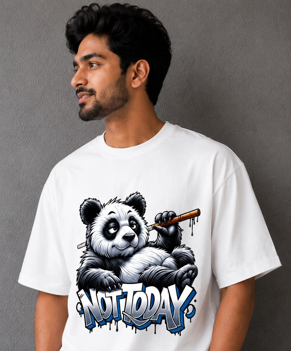 "Not Today" Panda Oversized Tee | Lazy Vibe Streetwear