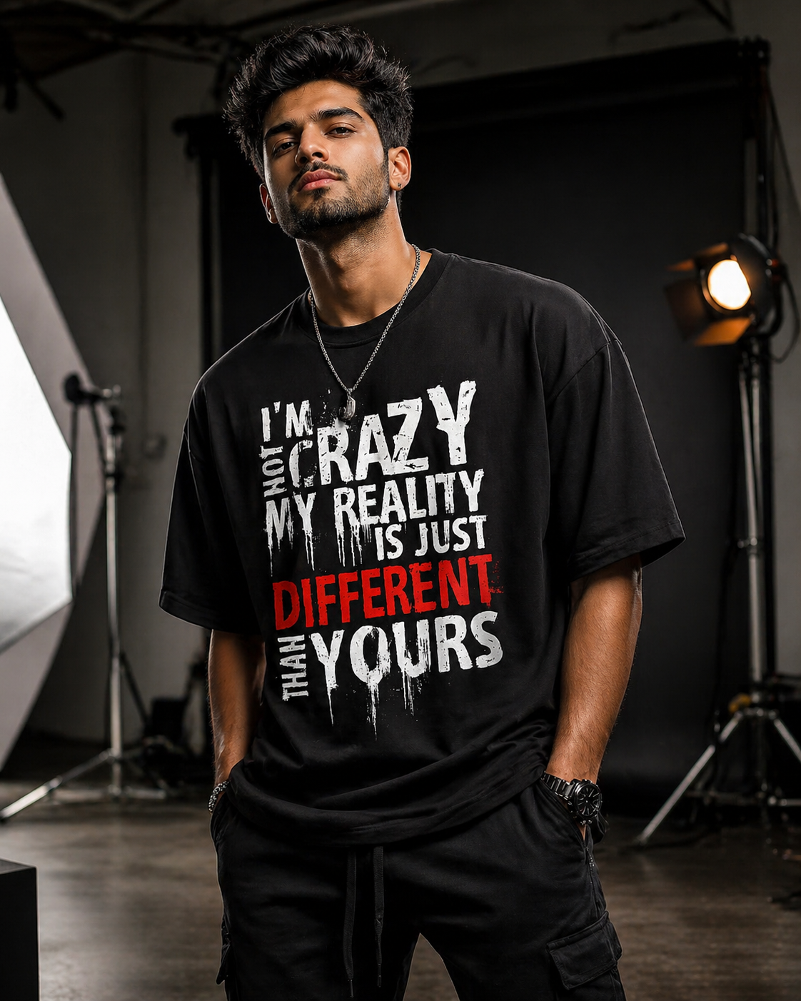 Urban Attitude Couple T-Shirt – “I’m Not Crazy My Reality Is Different Than Yours” Graphic Tee for Men & Women