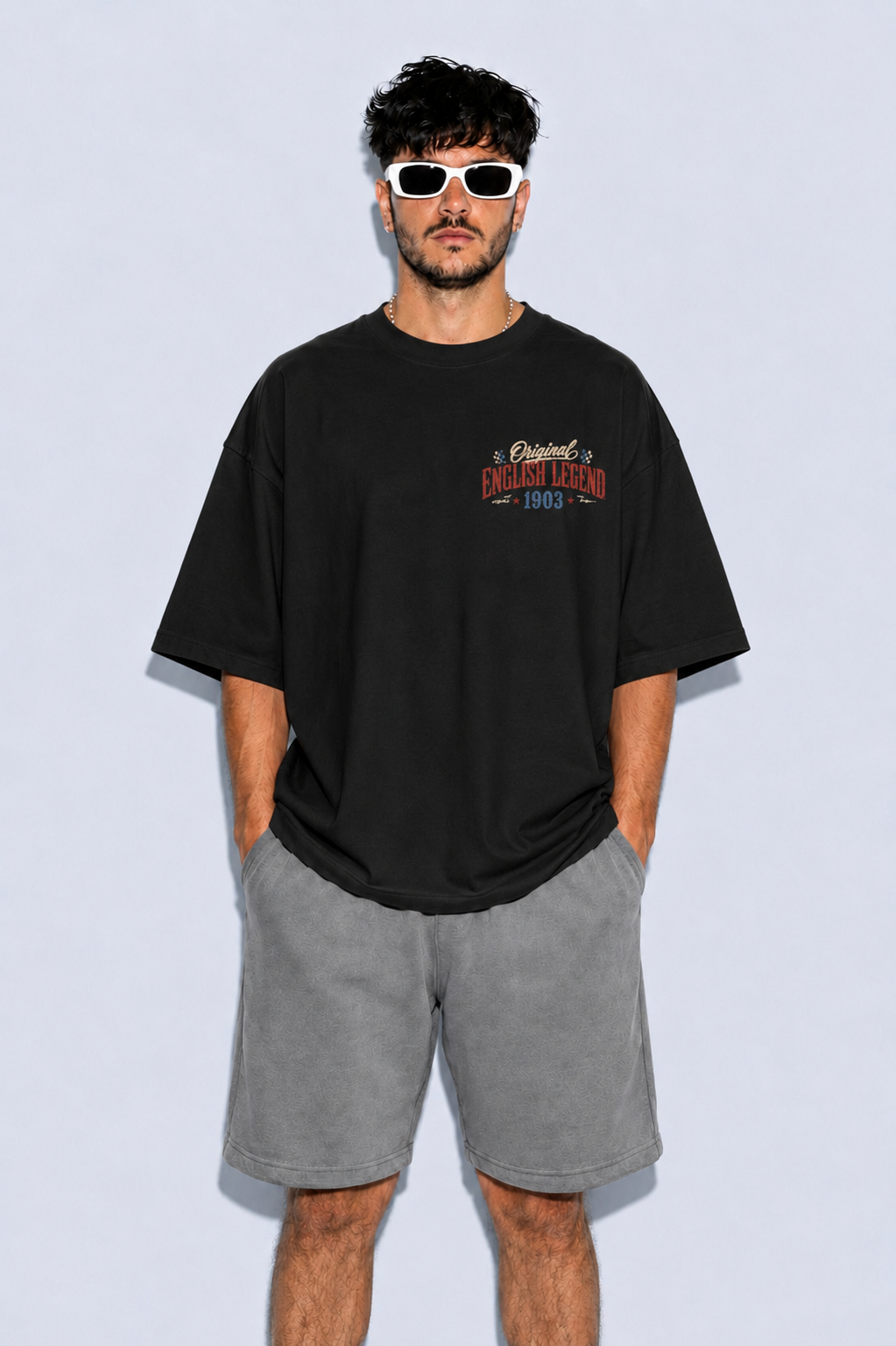 StitchVaults™ English Legend Vintage Biker Oversized T-Shirt for Men