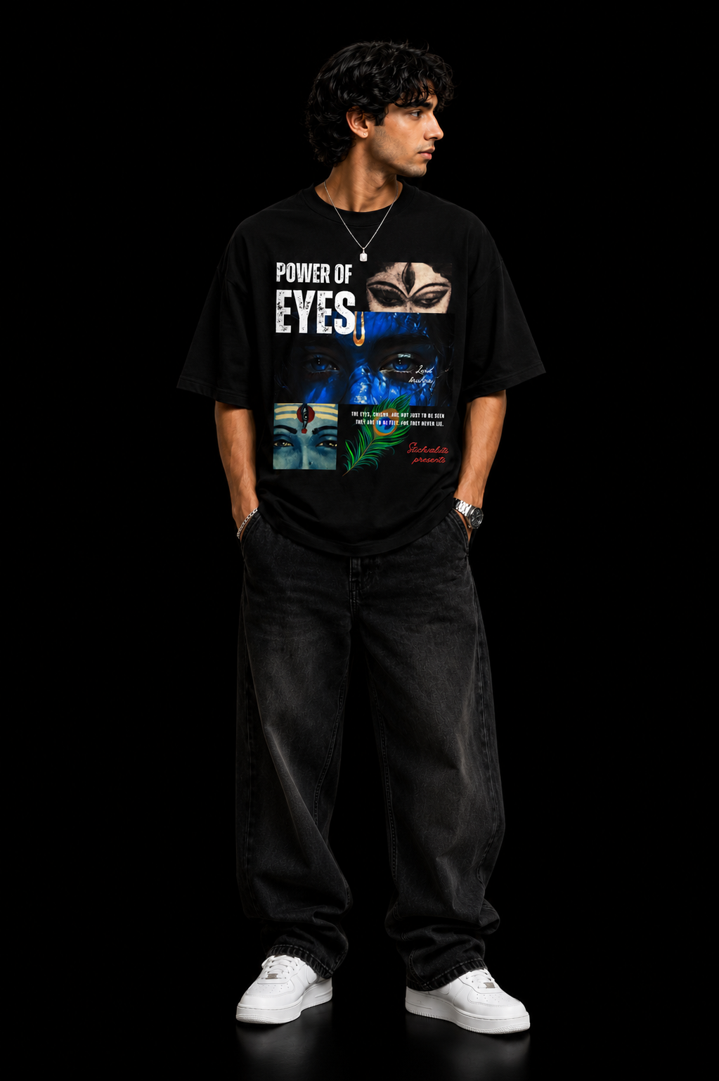 StitchVaults™ Power of Eyes Oversized Graphic T-Shirt – Divine Vision Edition