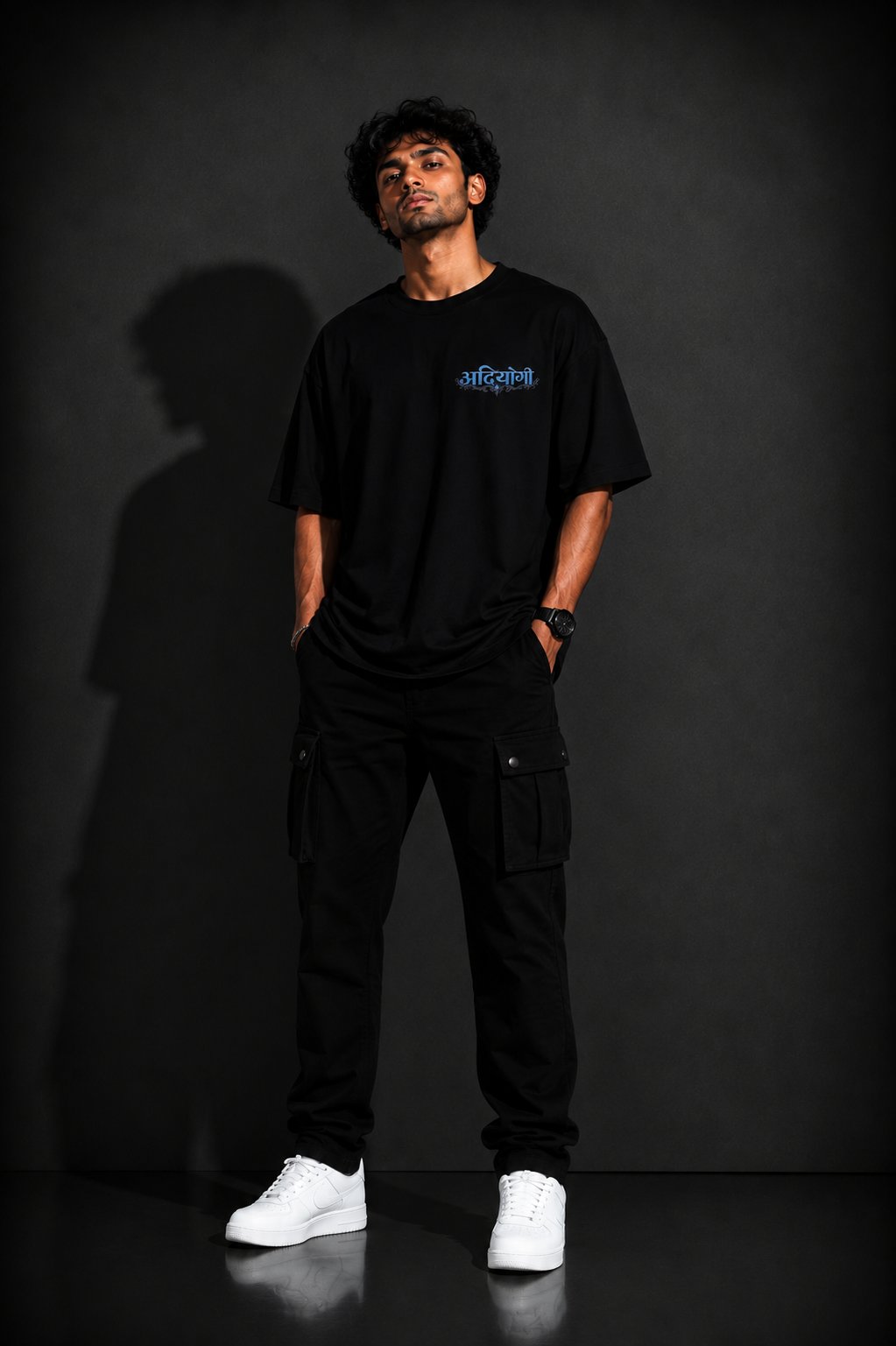 StitchVaults™ Adiyogi Oversized Spiritual Graphic T-Shirt for Men