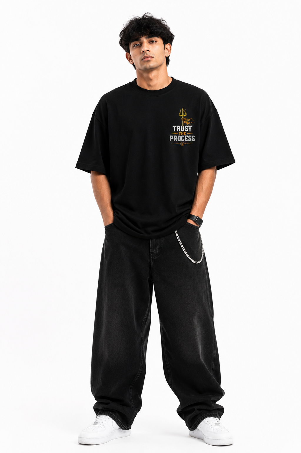 StitchVaults™ Trust The Process Oversized Graphic T-Shirt