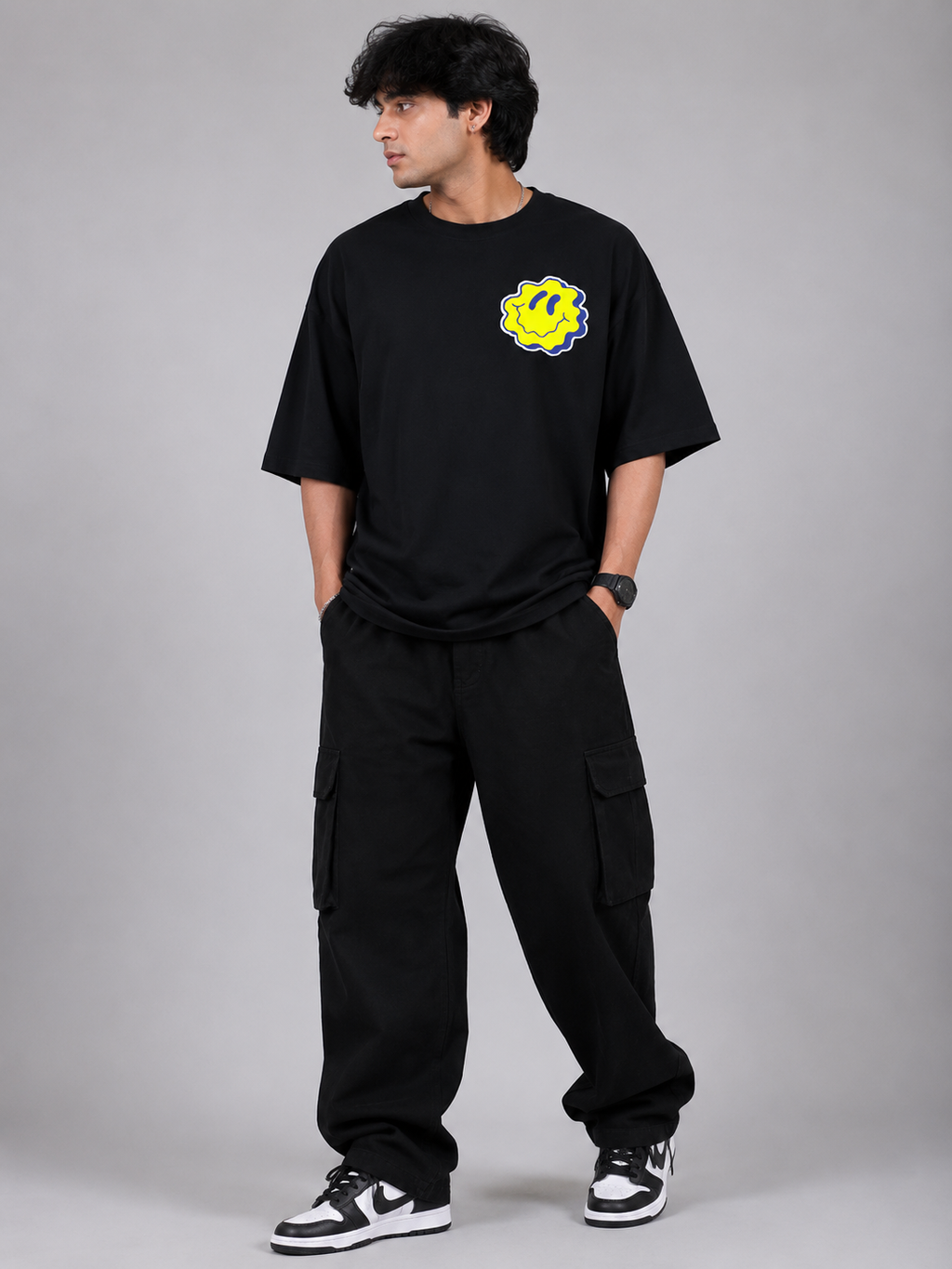 StitchVaults™ Dream High Astronaut Oversized Graphic T-Shirt for Men