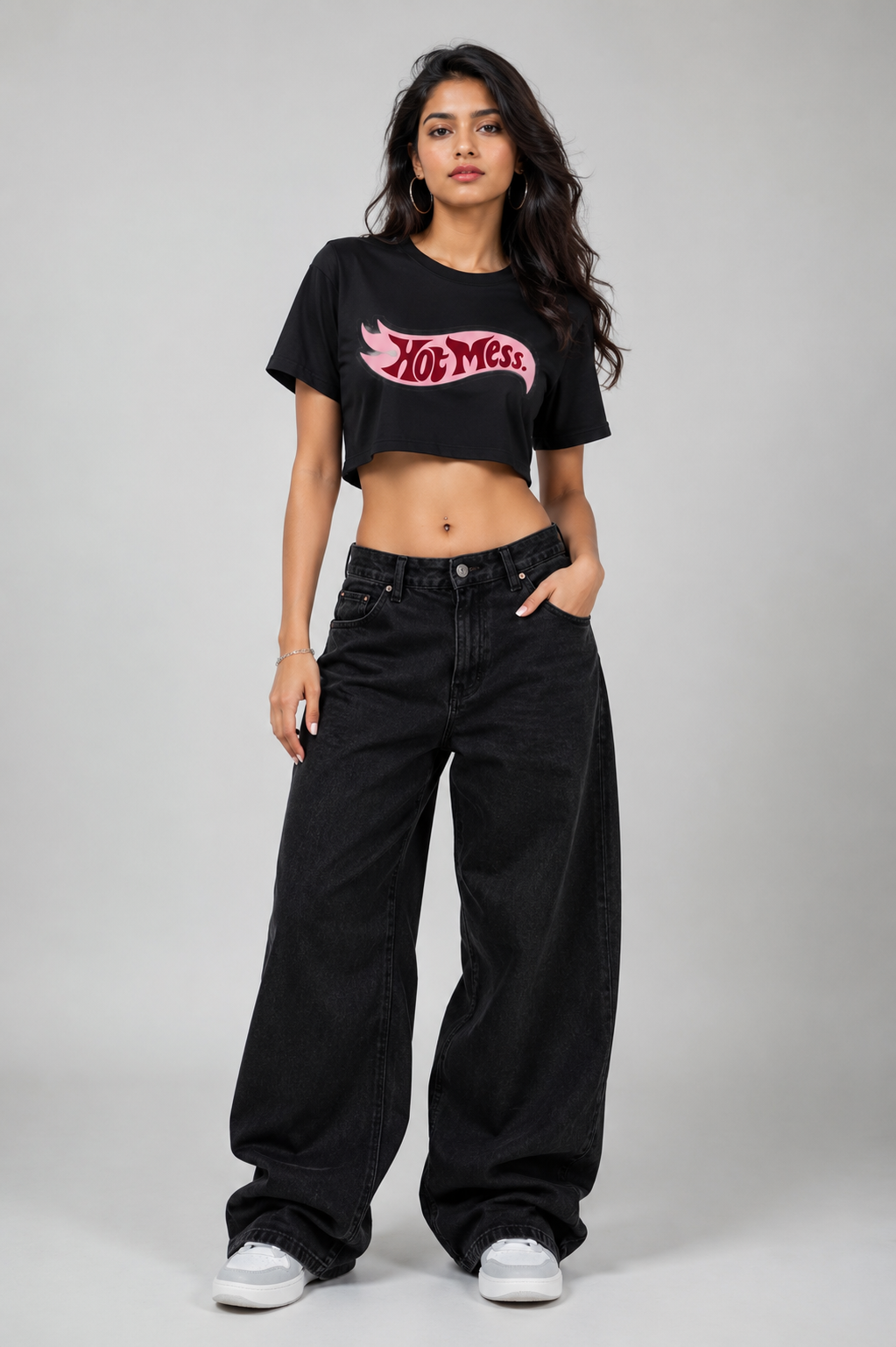 StitchVaults™ Hot Mess Women’s Crop Top T-Shirt