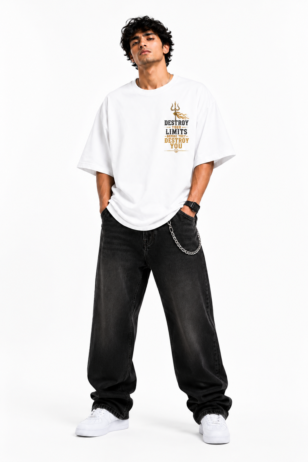 StitchVaults™ Destroy Your Limits Oversized Graphic T-Shirt