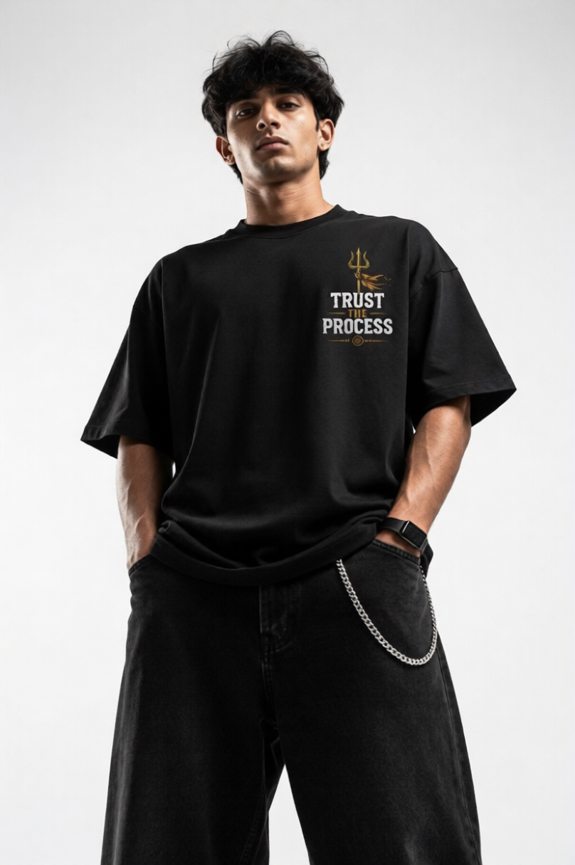 StitchVaults™ Trust The Process Oversized Graphic T-Shirt