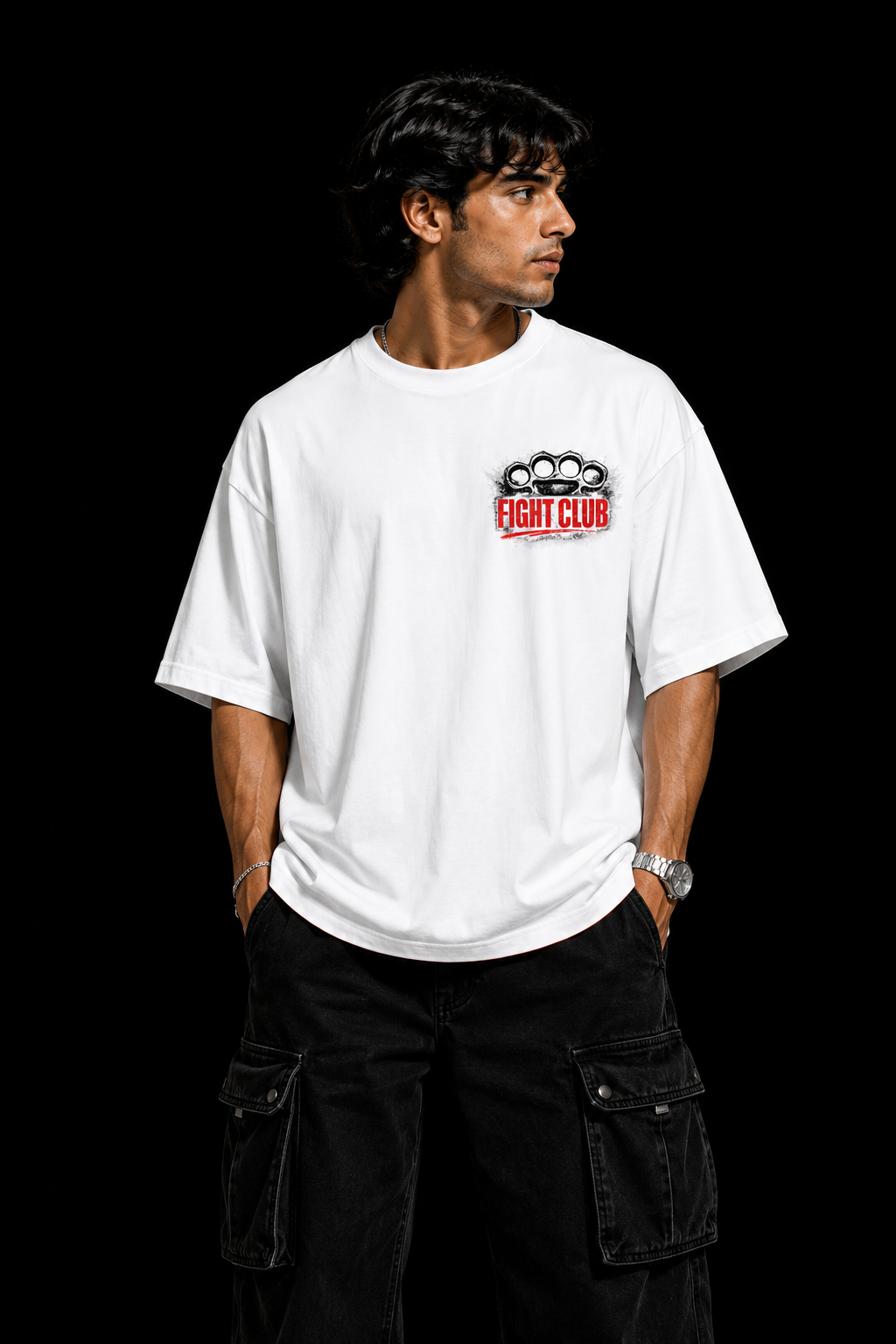 StitchVaults™ Fight Club Graphic Oversized T-Shirt – Rebel Edition