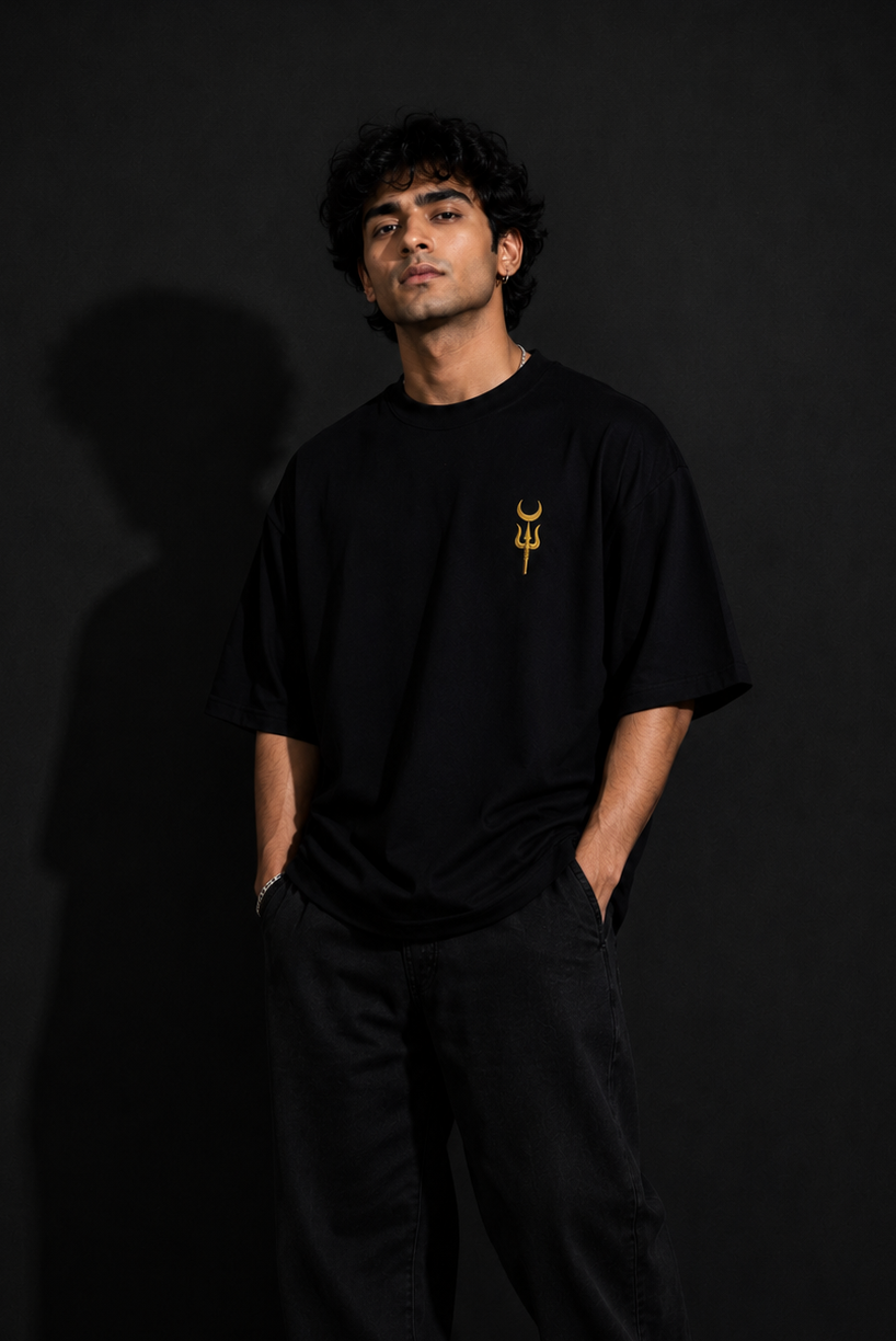 StitchVaults™ Shiva Oversized Graphic T-Shirt – Divine Power Streetwear Edition