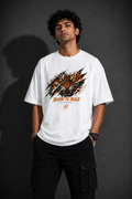 Person wearing a white t-shirt with a tiger graphic and text on a dark background