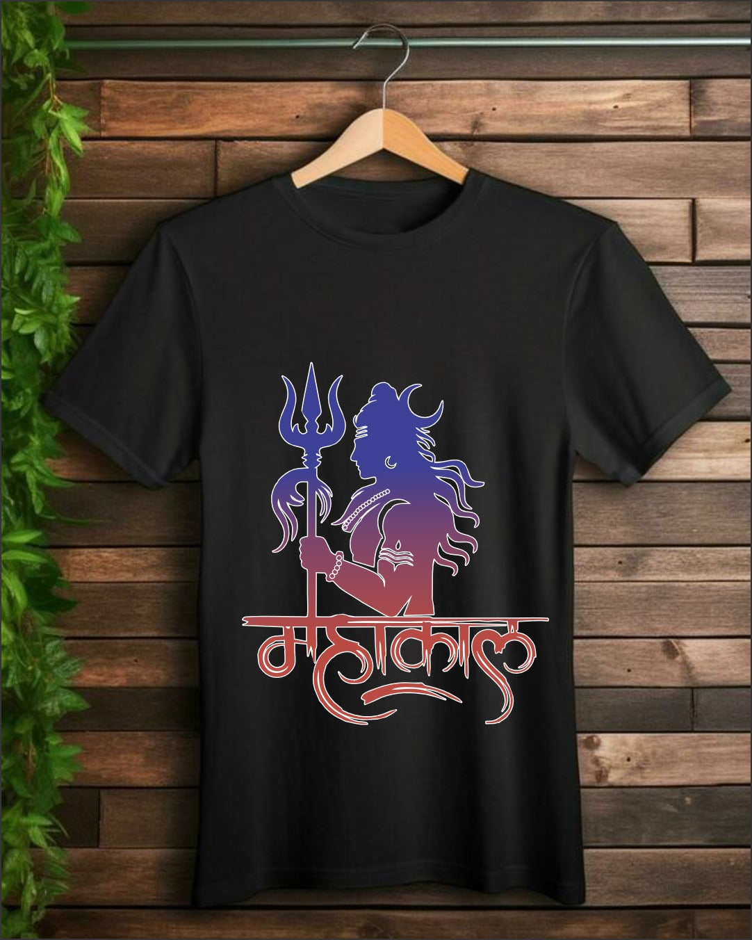 Mahakal Lord Shiva graphic t-shirt for men black spiritual streetwear tee