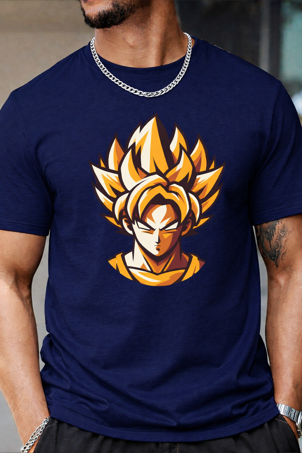 Anime Power Graphic T-Shirt – Warrior Energy Streetwear Tee for Men