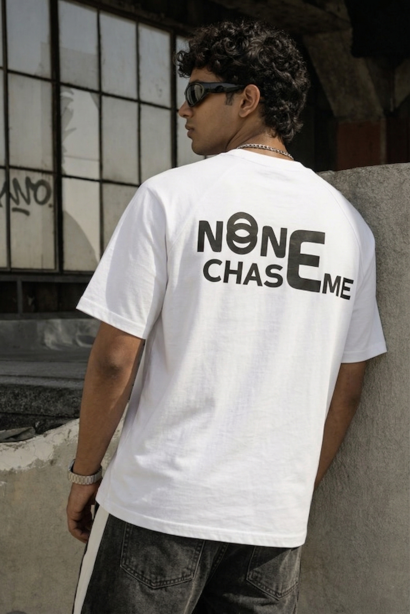 NONE CHASE ME Oversized Streetwear T-Shirt - Premium Heavyweight Cotton