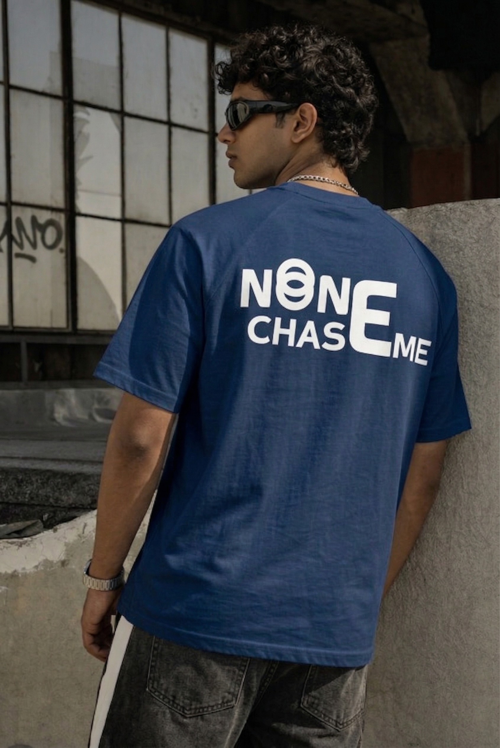 NONE CHASE ME Oversized Streetwear T-Shirt - Premium Heavyweight Cotton