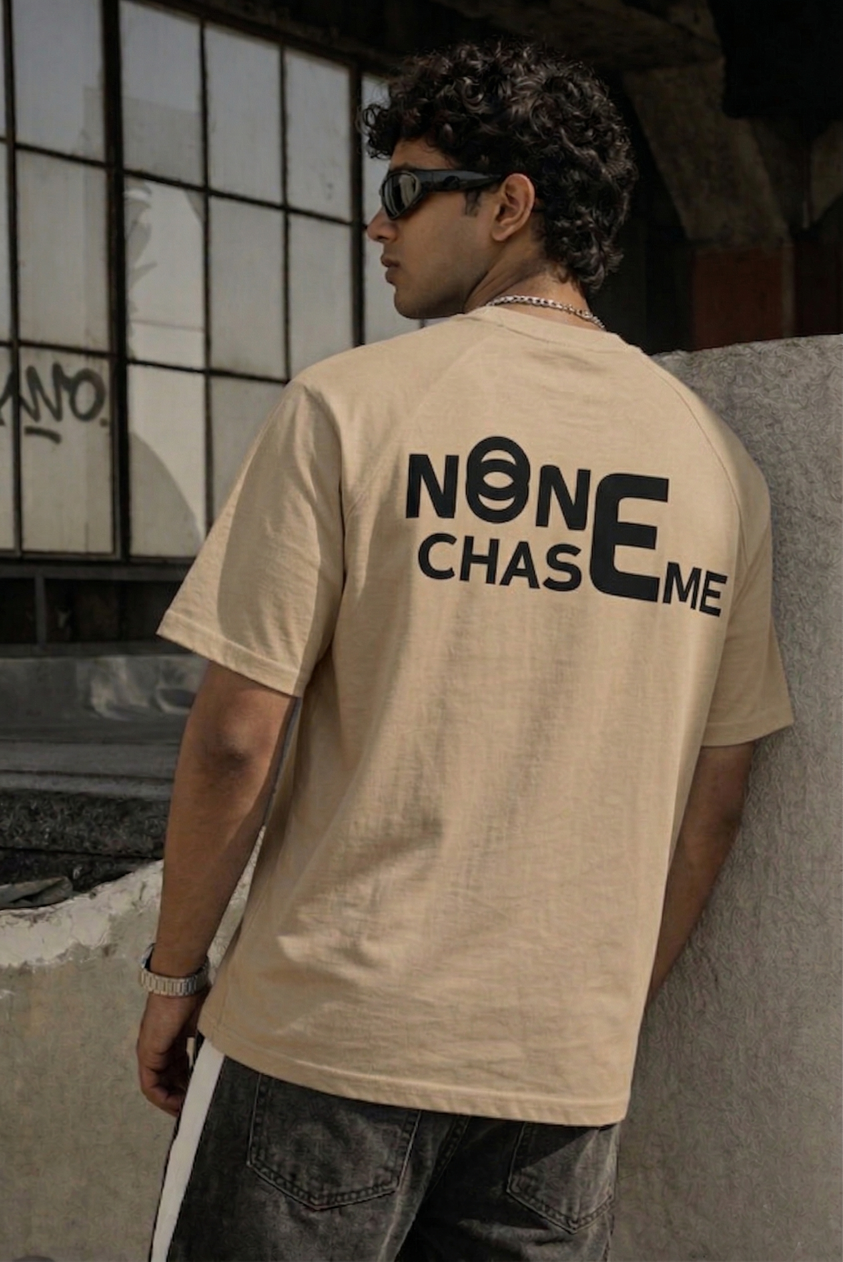 NONE CHASE ME Oversized Streetwear T-Shirt - Premium Heavyweight Cotton