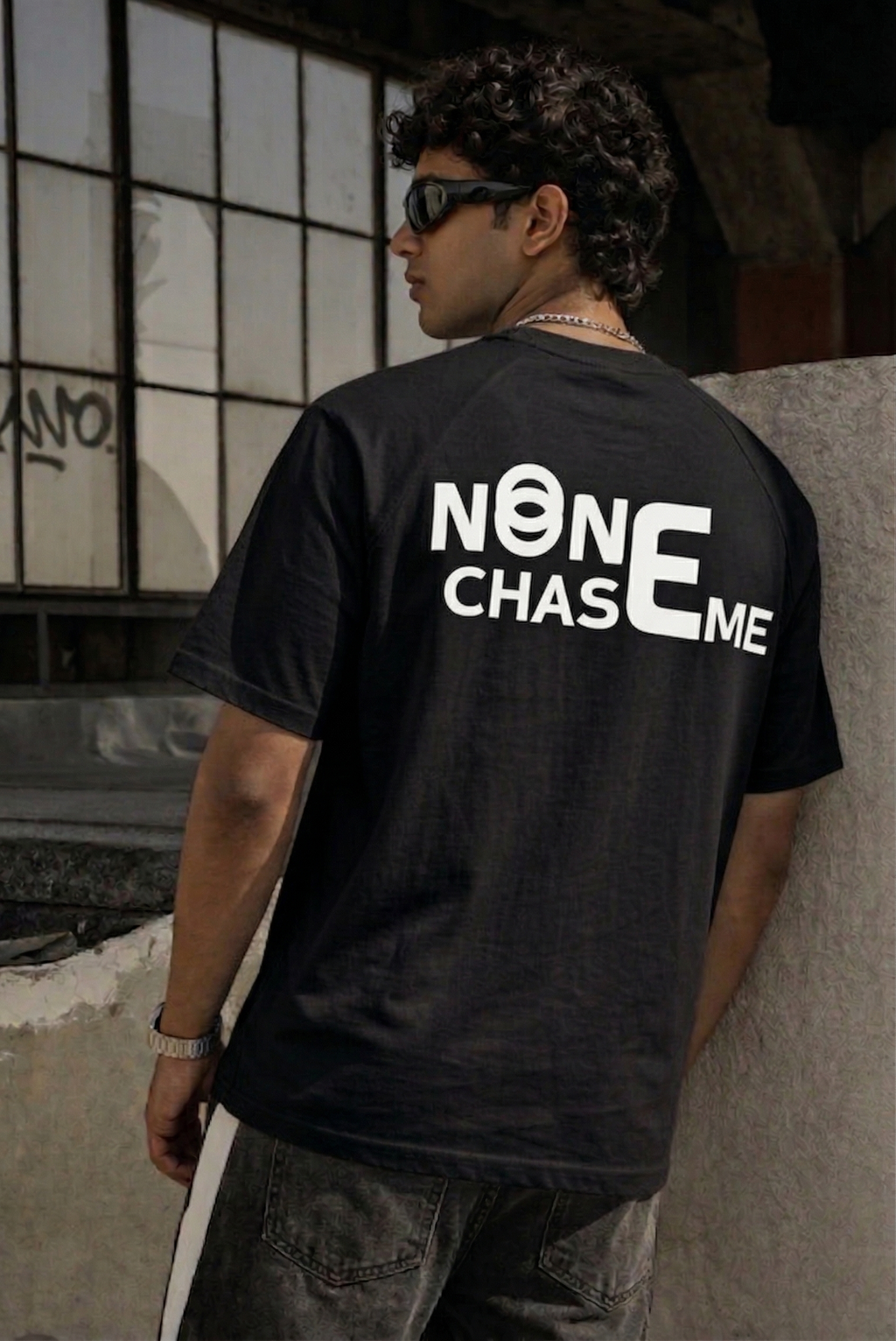 NONE CHASE ME Oversized Streetwear T-Shirt - Premium Heavyweight Cotton