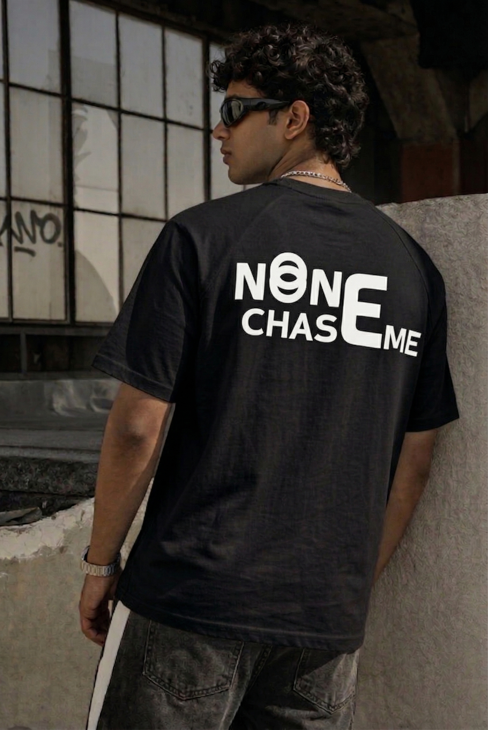 NONE CHASE ME Oversized Streetwear T-Shirt - Premium Heavyweight Cotton