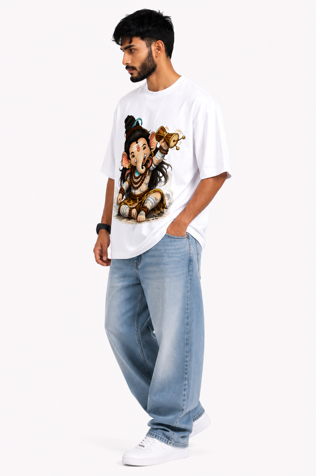 StitchVaults™ Bal Shiva Oversized Graphic T-Shirt – SHIVA LEGACY™ Collection | Premium Cotton