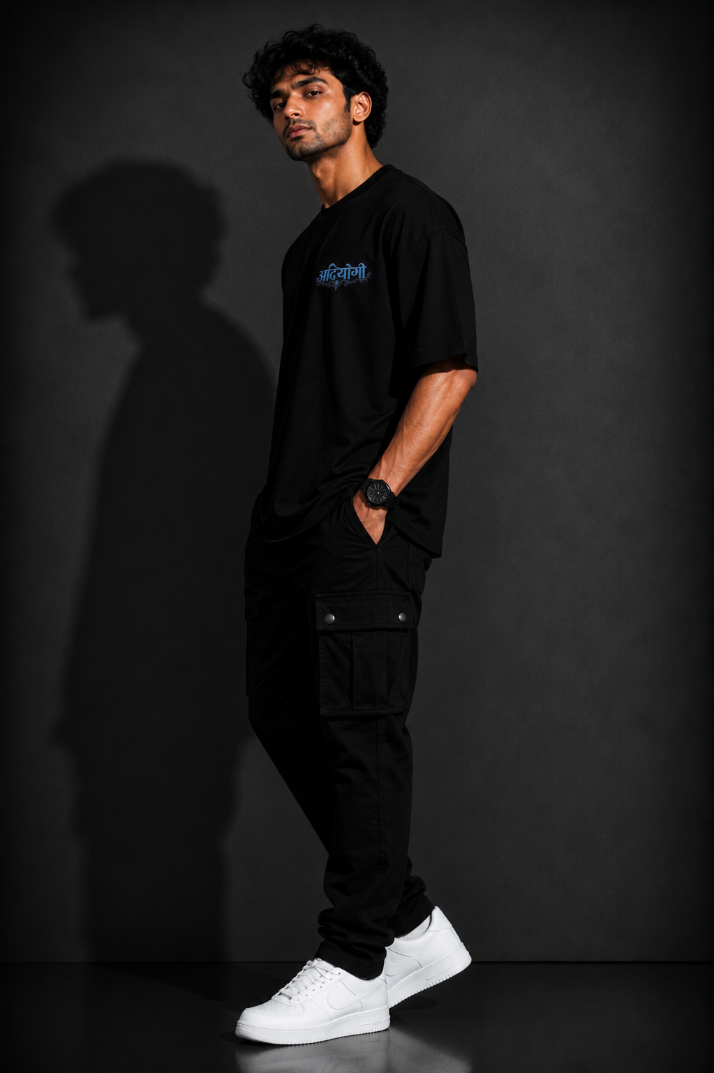 StitchVaults™ Adiyogi Oversized Spiritual Graphic T-Shirt for Men