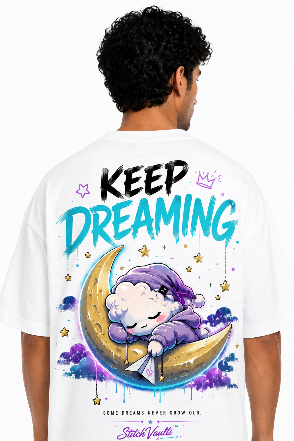 Keep Dreaming Oversized T-Shirt – White   Premium Cotton