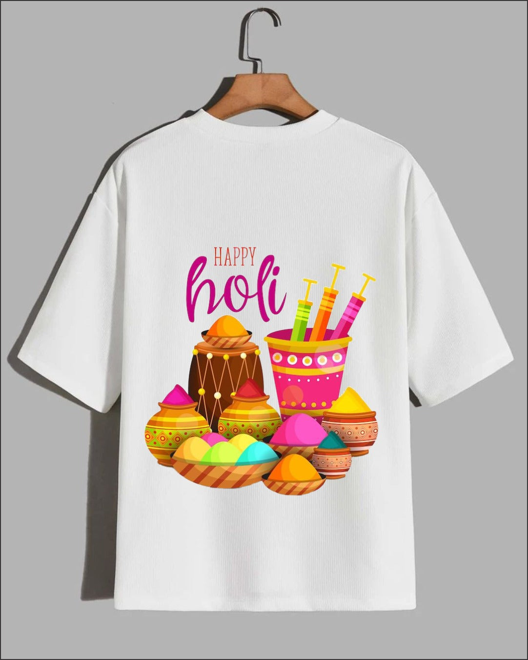 Premium Cotton Happy Holi Printed T-Shirt – Vibrant Festival Edition