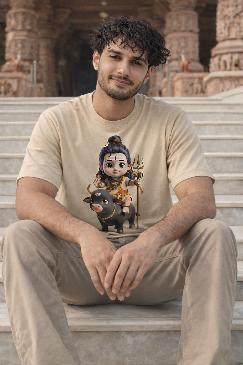 Baby Shiva Graphic T-Shirt – Cute Bal Shiv Cartoon Tee for Men & Women