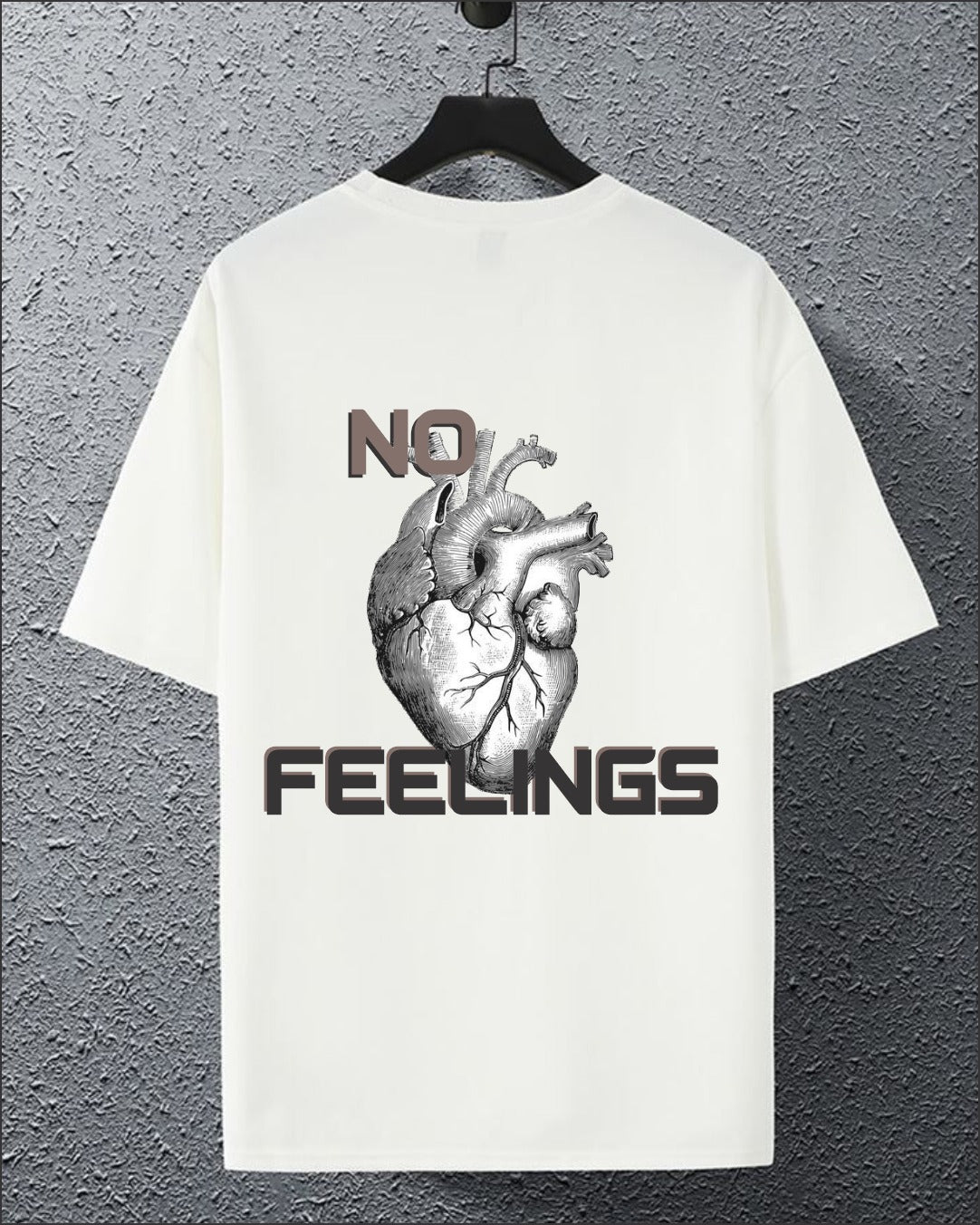 No Feelings Heart Graphic Oversized T-Shirt – Unisex Streetwear