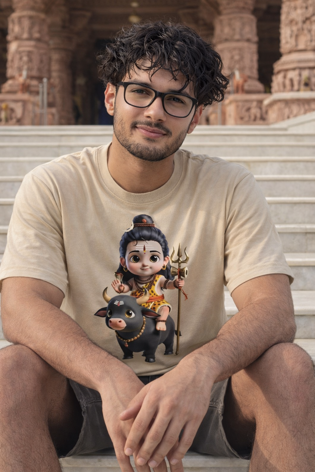 Baby Shiva Graphic T-Shirt – Cute Bal Shiv Cartoon Tee for Men & Women