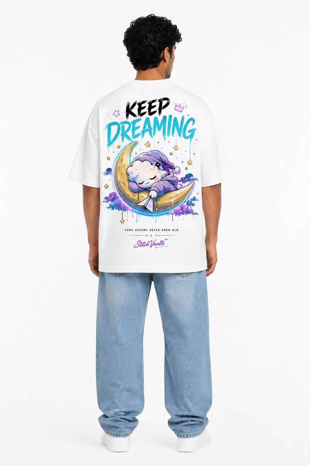 Keep Dreaming Oversized T-Shirt – White   Premium Cotton