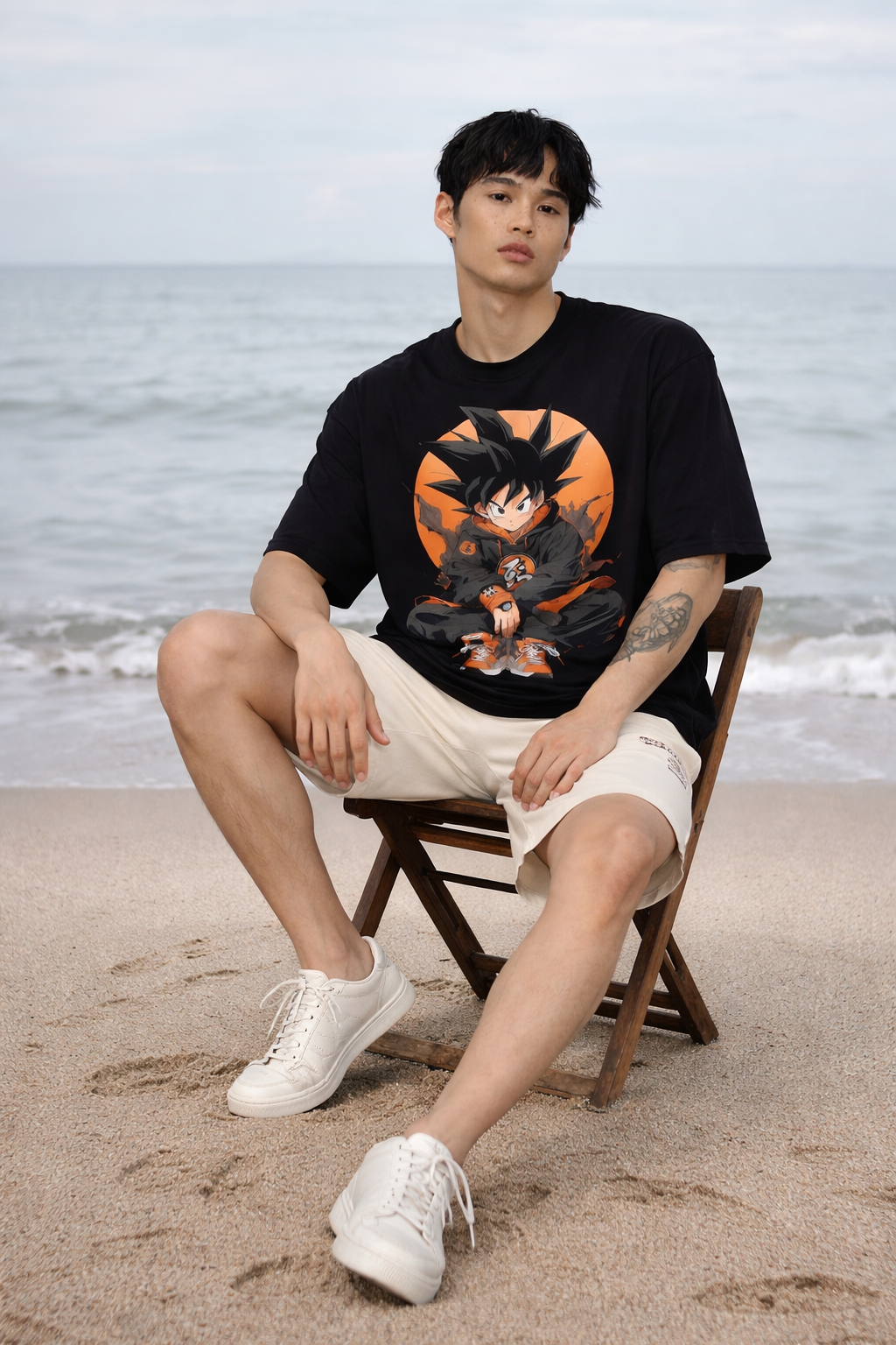 Urban Warrior Goku Oversized T-Shirt - Streetwear Anime Graphic Tee