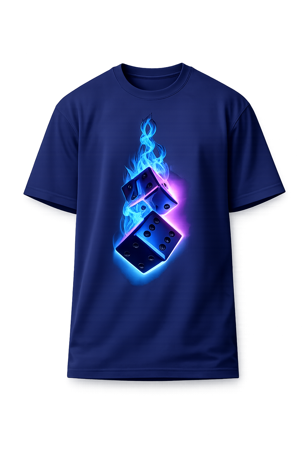 Burning Dice Graphic T-Shirt – Neon Luck Streetwear Tee