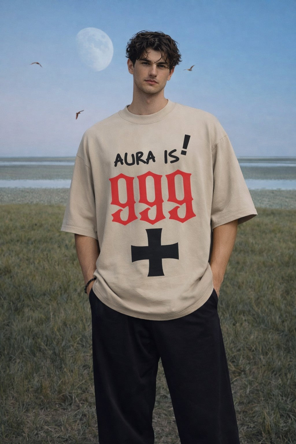 aura graphic t-shirt "Aura is 999+" Infinite