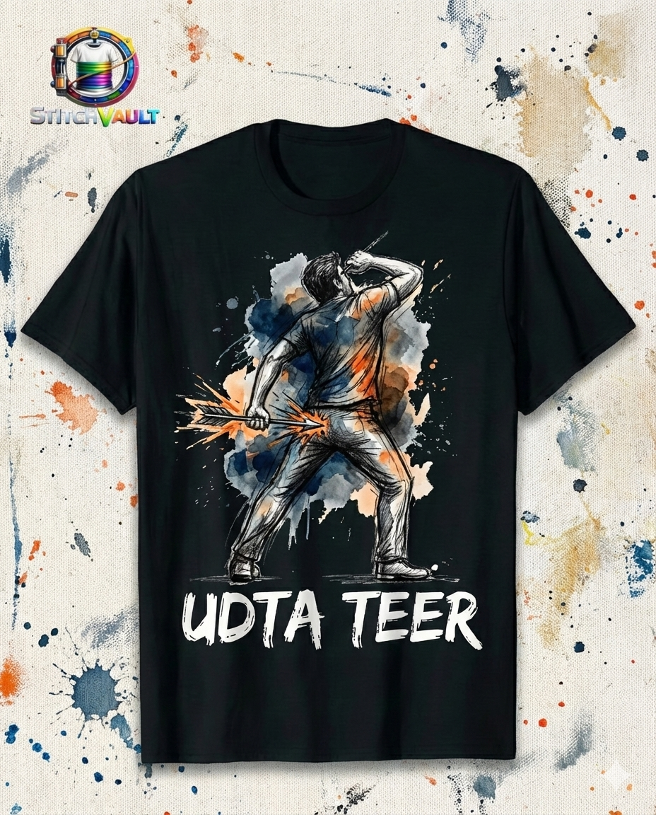 Udta teer t-shirt with bold desi sarcasm graphic print on premium cotton fabric